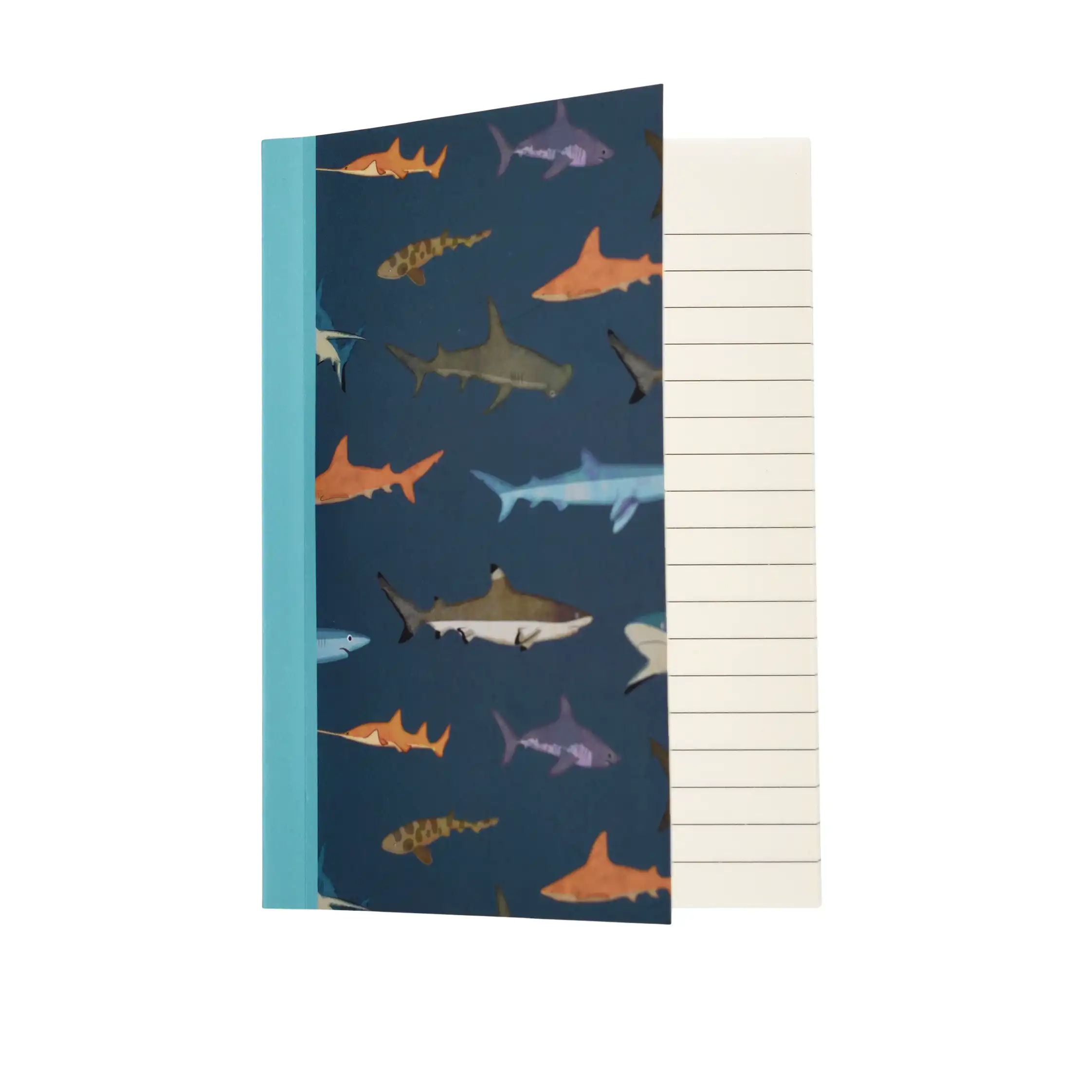 cuaderno rayas a6 sharks