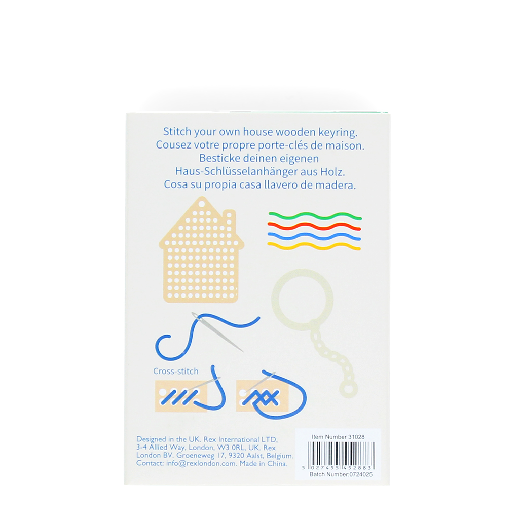 stitch your own wooden keyring - house