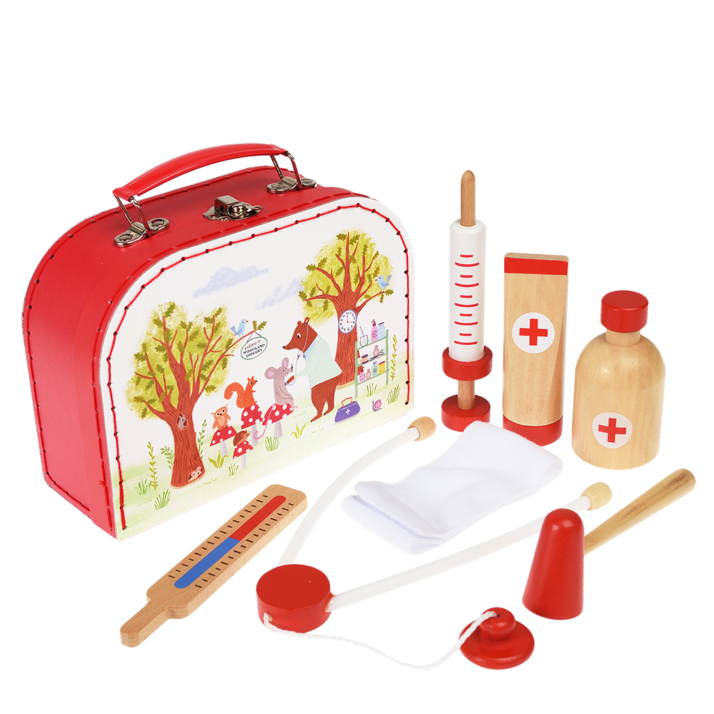 woodland friends wooden doctor's play set