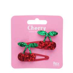barrettes cheveux à paillettes - cherry