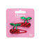 glitter hair clips - cherry