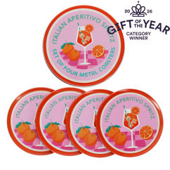 metal coasters (set of 4) - aperitivo spritz