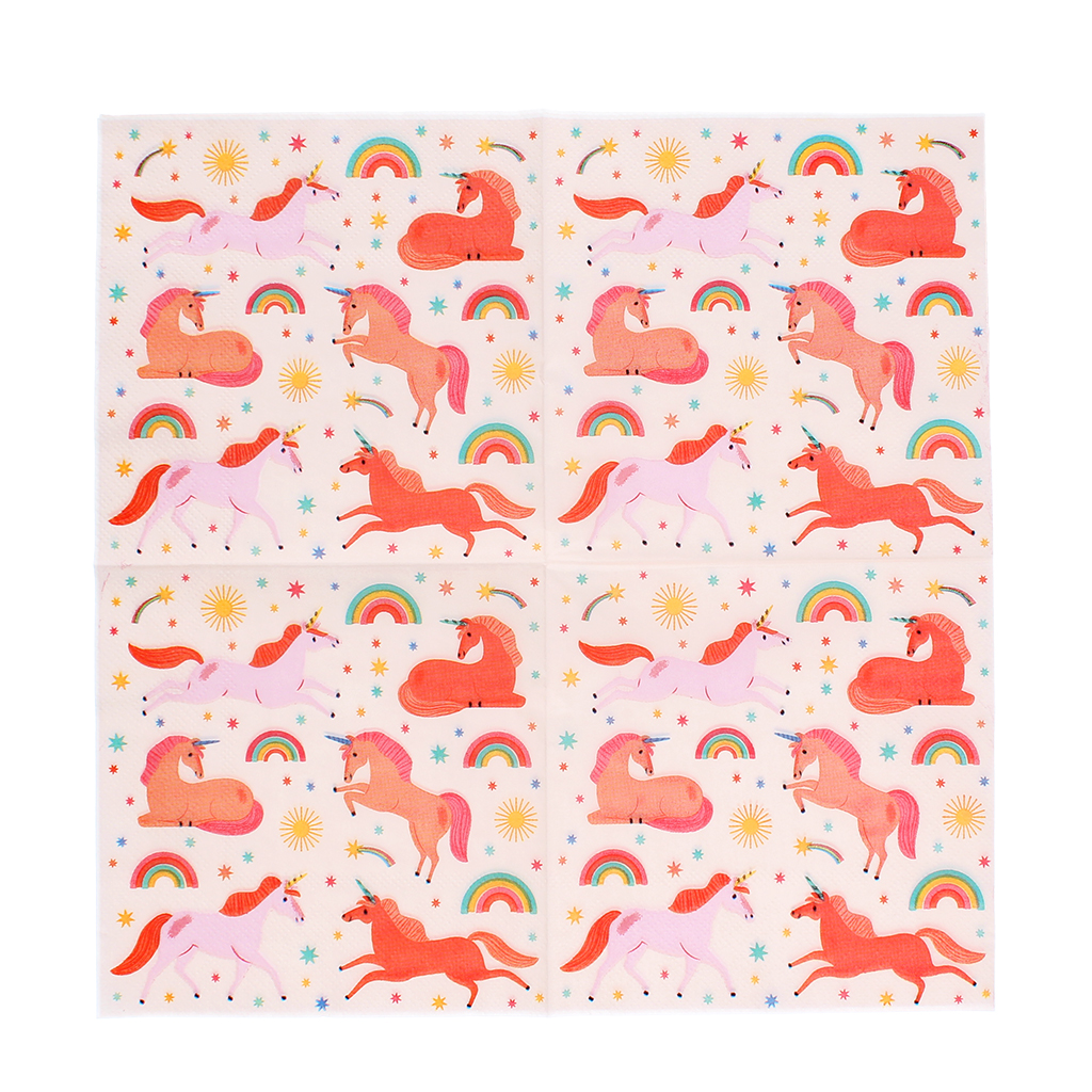 serviettes en papier (lot de 20) - licorne