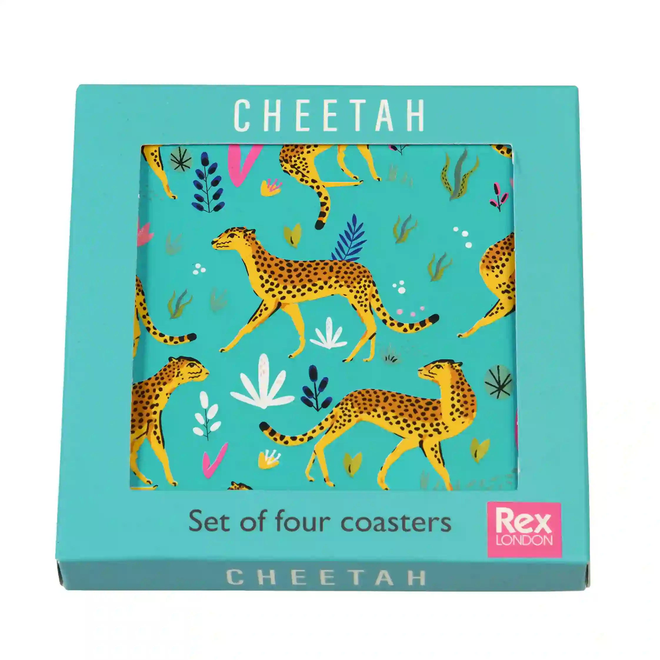 sous-verres cheetah (ensemble de 4)