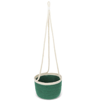 hanging jute basket - green