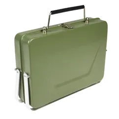 barbacoa portátil en maleta - verde oscuro