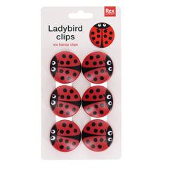 bag clips (set of 6) - ladybird