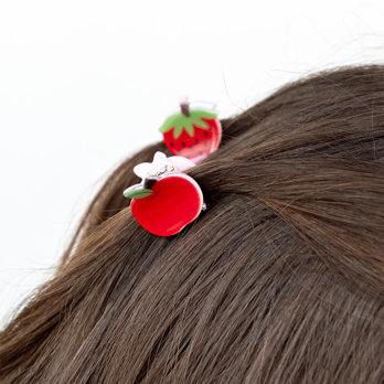 mini hair claw clips (set of 2) - apple and strawberry