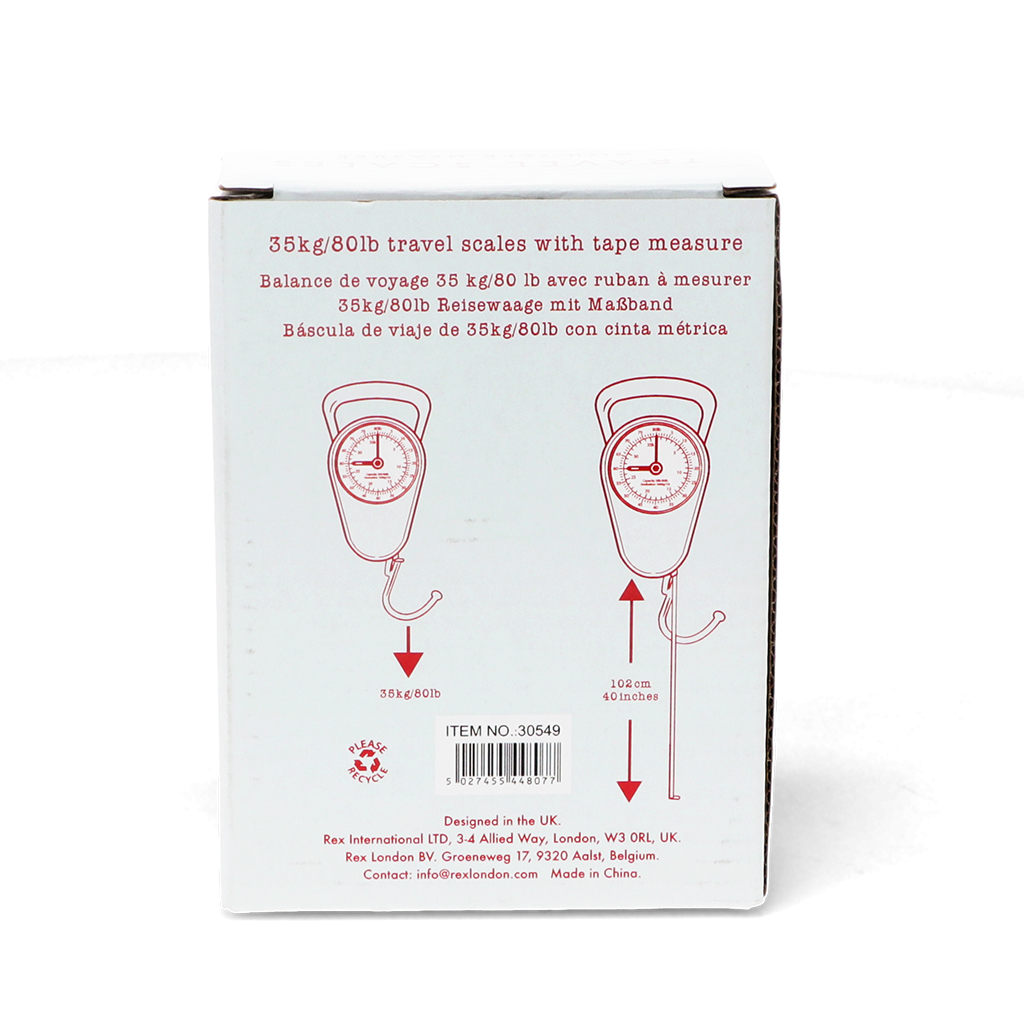 travel scales with tape measure - pink