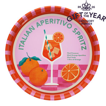rundes serviertablett aus metall - aperitivo spritz