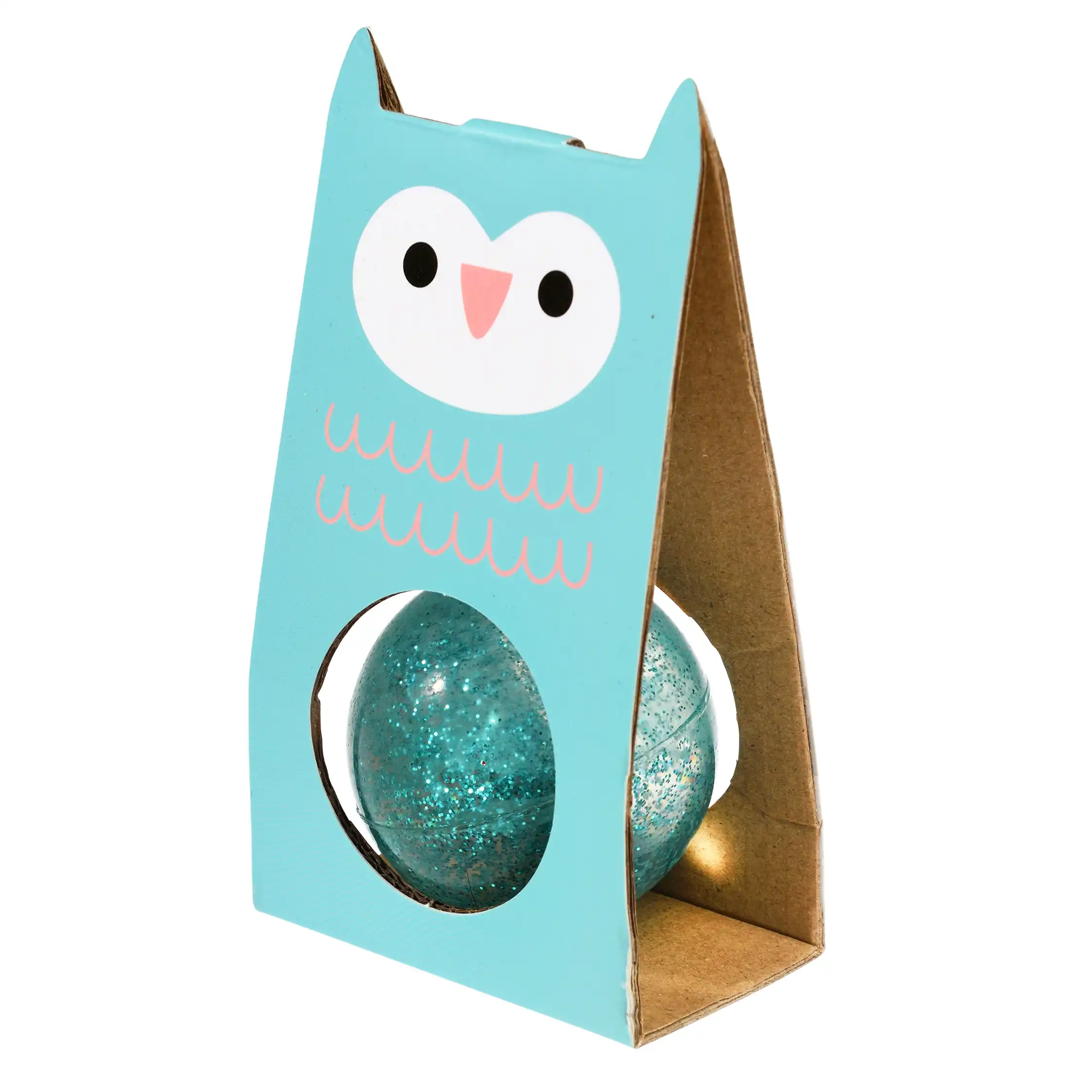 glitter bouncy ball - blue owl