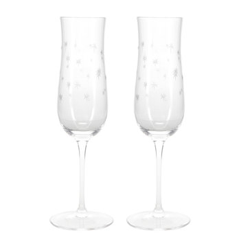 champagnergläser mit eingeschliffenen sternen 200ml (2-er set) - klar