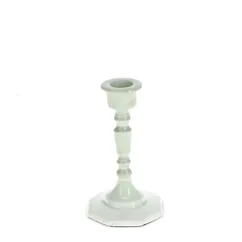 enamel candlestick (13cm) - light grey enamel candlestick (13cm) - light grey