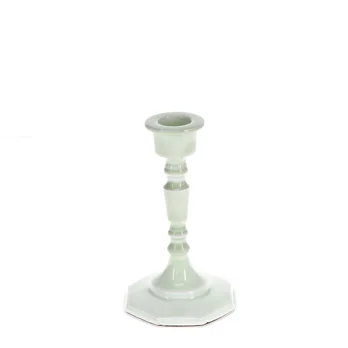 enamel candlestick (13cm) - light grey enamel candlestick (13cm) - light grey