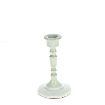 emaille-kerzenständer (13 cm) – hellgrau