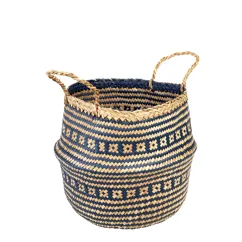 small seagrass basket - navy blue small seagrass basket - navy blue
