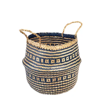 small seagrass basket - navy blue small seagrass basket - navy blue