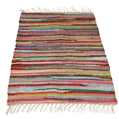 recycled rag rug (90 x 60 cm) recycled rag rug (90 x 60 cm)