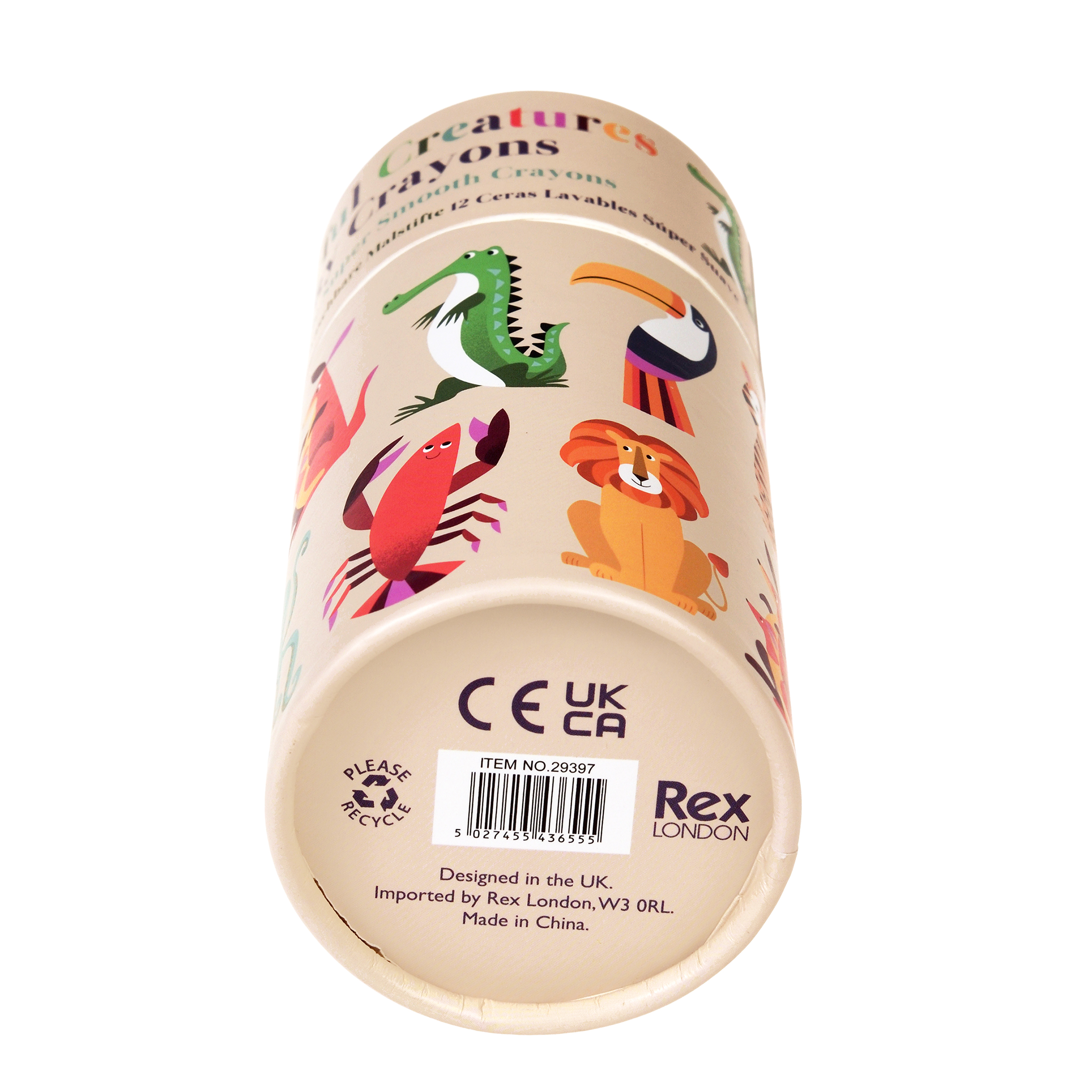 silky crayons (set of 12) - colourful creatures