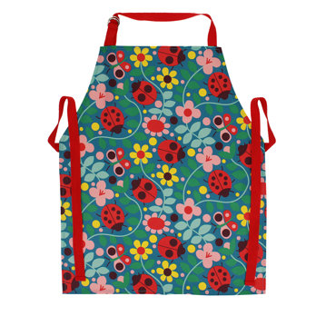wipeable cotton children's apron - ladybird