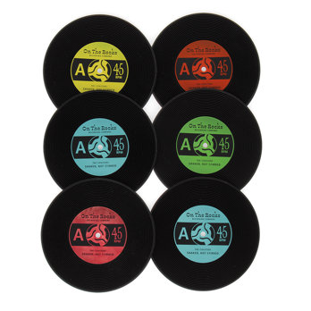 set de 6 dessous de verre "45 tours"
