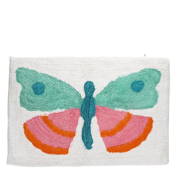 tapis de bain tufté en coton - papillon