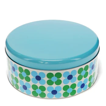 cake storage tin - blue and green daisy cake storage tin - blue and green daisy