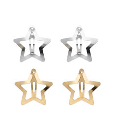 star hair clips (set of 4) - gold and silver