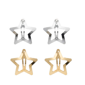 star hair clips (set of 4) - gold and silver