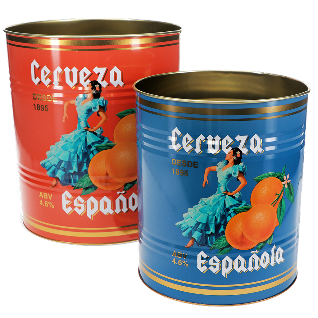 xl storage tins (set of 2) - cerveza española