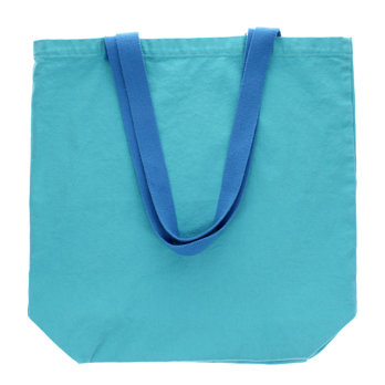 two-tone cotton tote bag - aqua blue