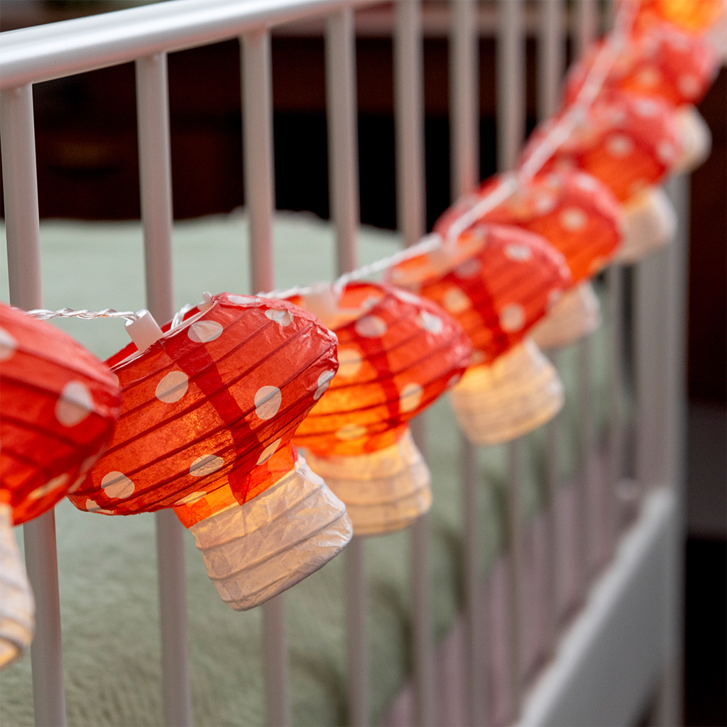 string of 10 led mushroom lights