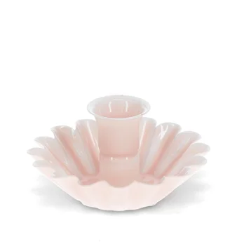 enamel cupped flower candle holder - soft pink enamel cupped flower candle holder - soft pink