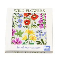 glasuntersetzer wild flowers (4-er set)