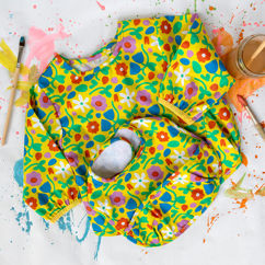 messy play bib and vest set - yellow sunburst