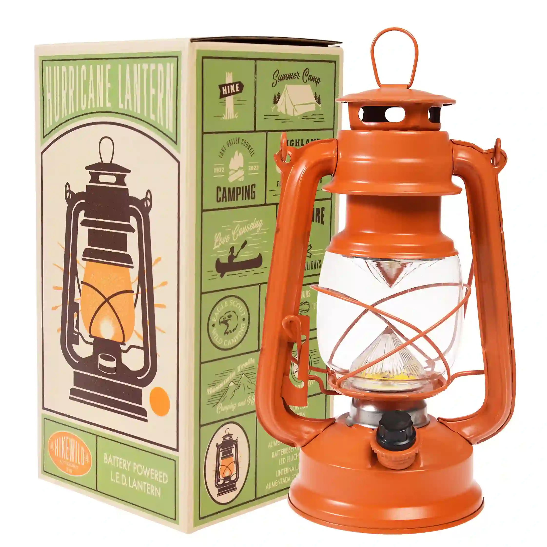 led hurricane lantern - orange