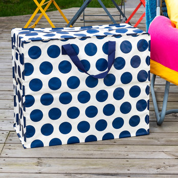 jumbo storage bag - navy on white spotlight