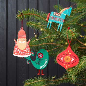 décoration de noël boule en bois