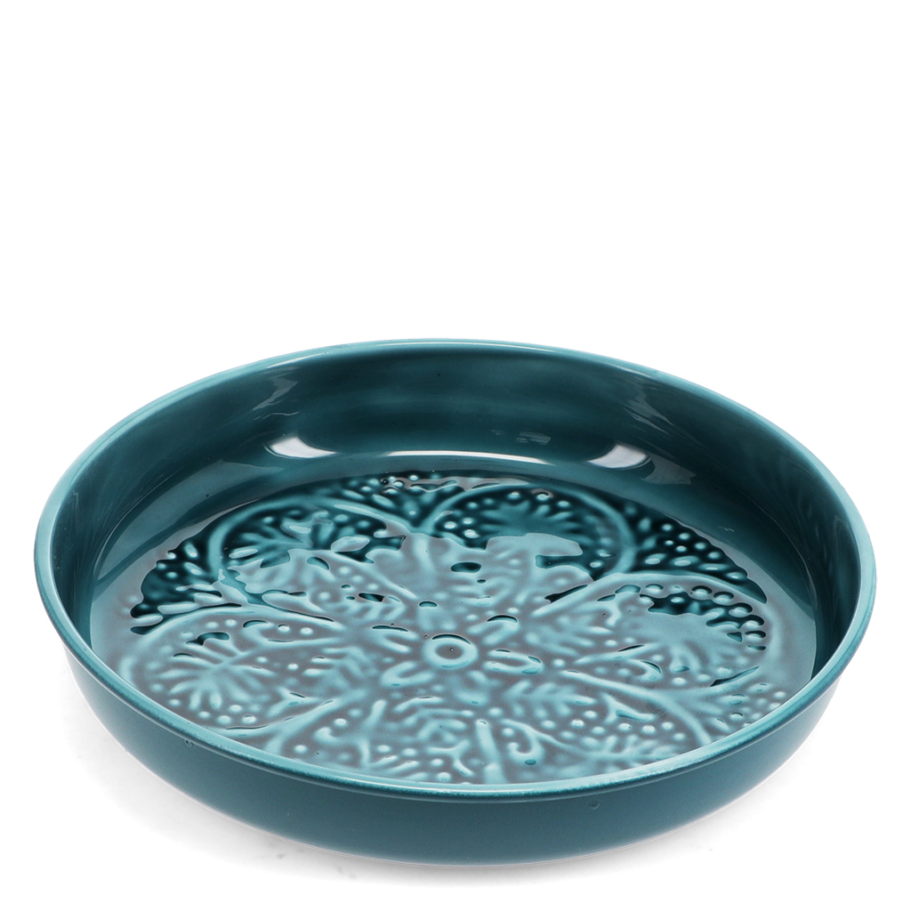 enamel trinket dish (17.5cm) - blue