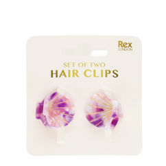 mini-haar-klammern (2-er set) - muscheln