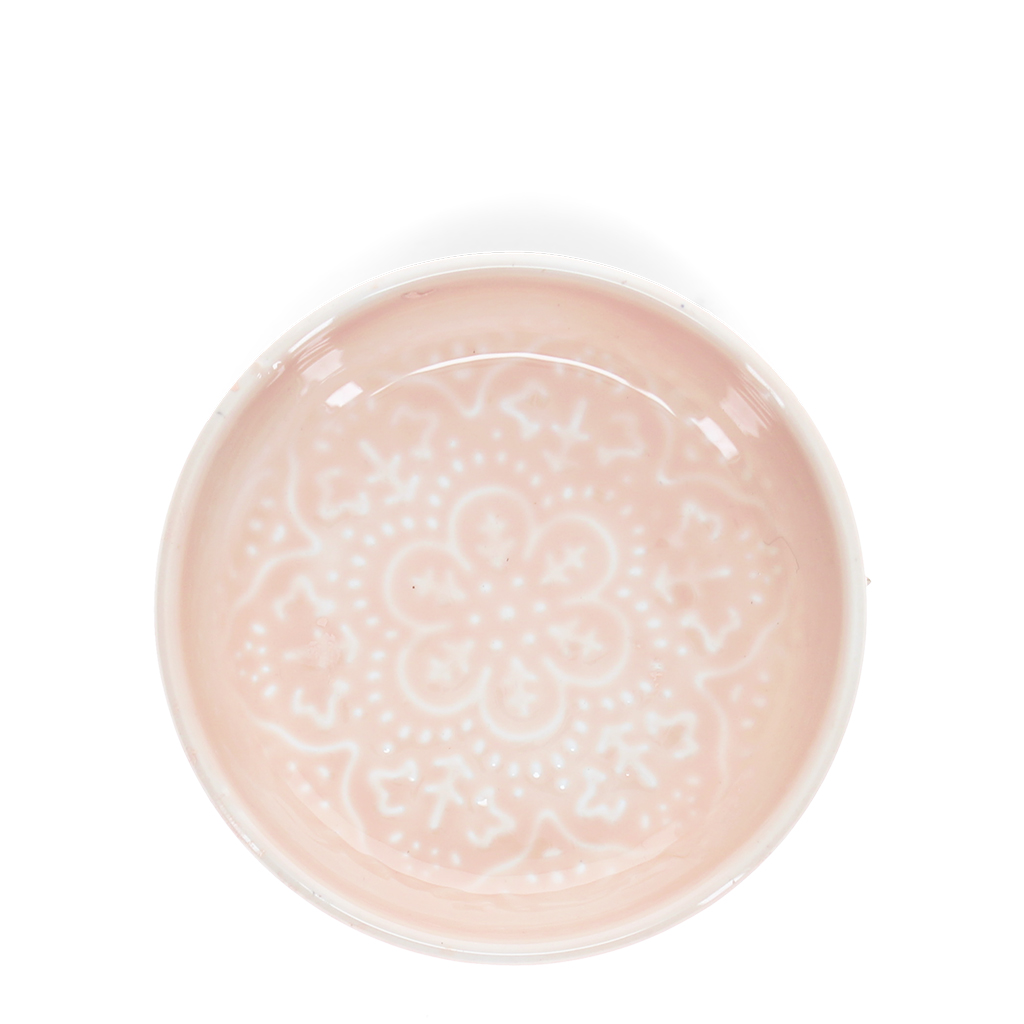 enamel trinket dish (10cm) - soft pink