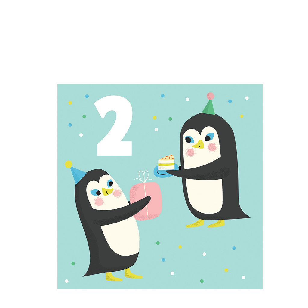 birthday card - penguin 'two'