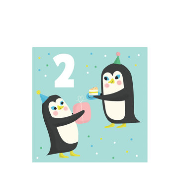 geburtstagskarte pinguin nummer zwei