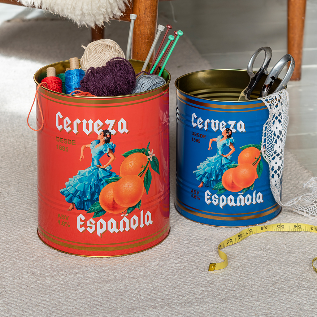 xl storage tins (set of 2) - cerveza española