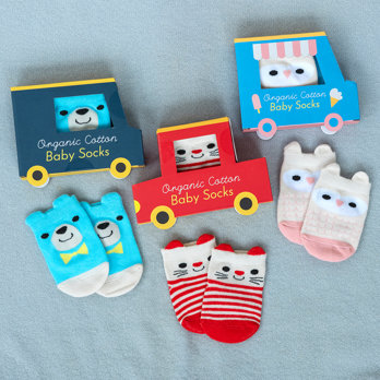 pair of baby socks - blue bear
