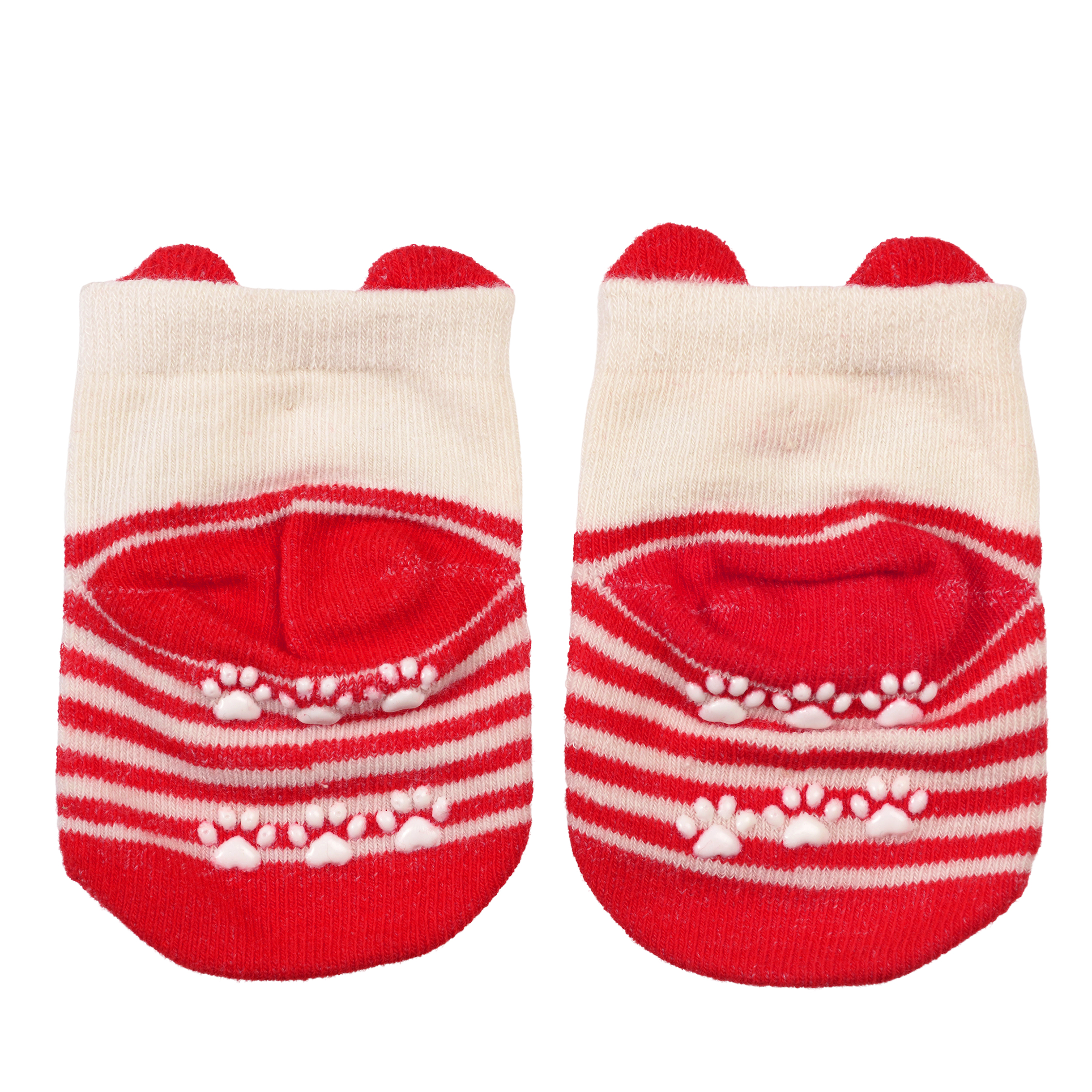 pair of baby socks - red cat