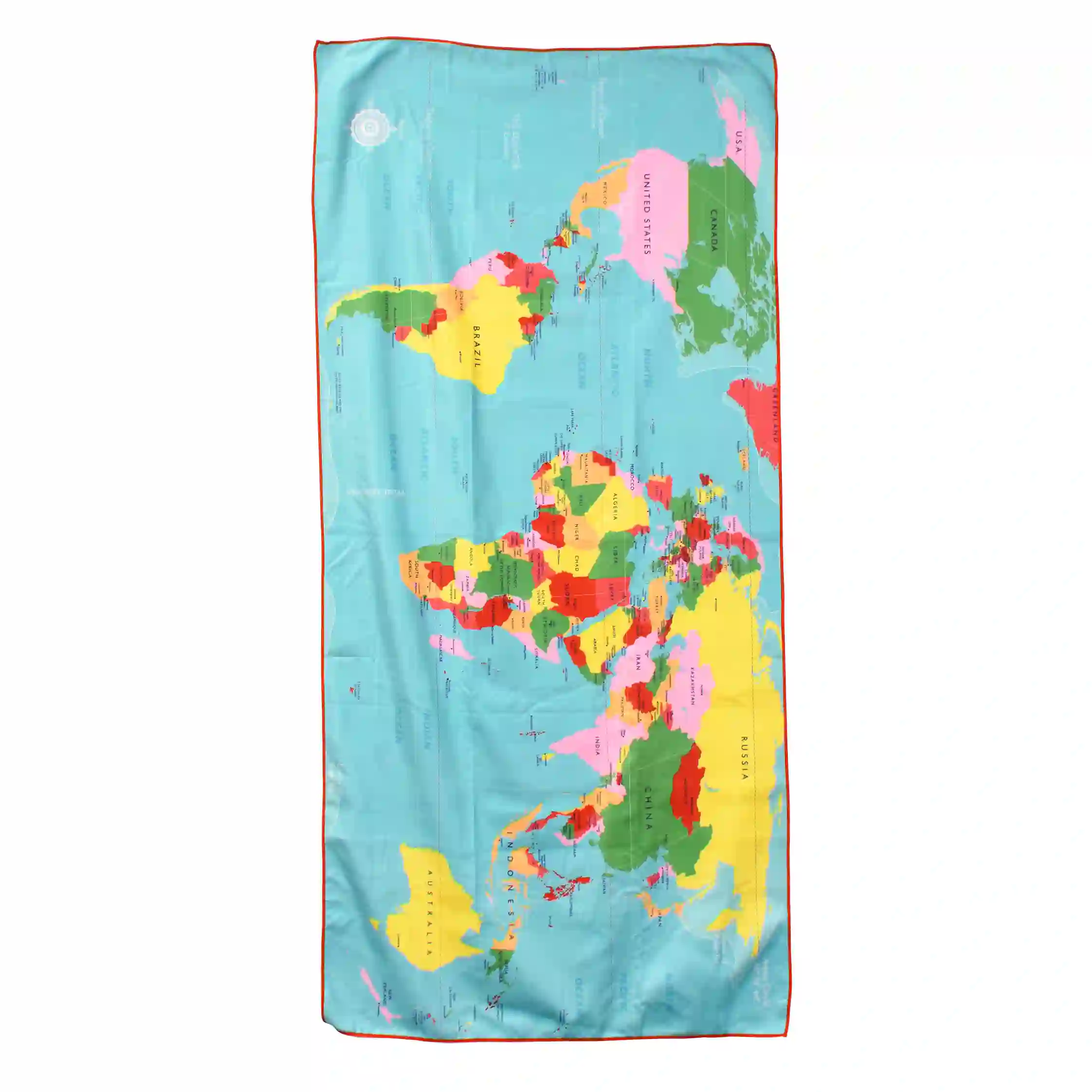 serviette en microfibre world map