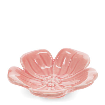 plat à fleurs en céramique 11cm - rose