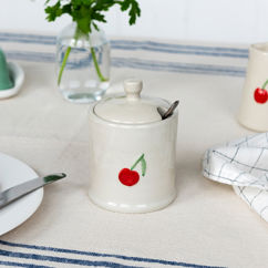 zuckertopf aus steingut 225 ml - cherry