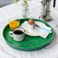 round enamel trinket tray (30cm) - dark green